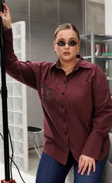 Рубашка Ava fashion М-167 бордовый