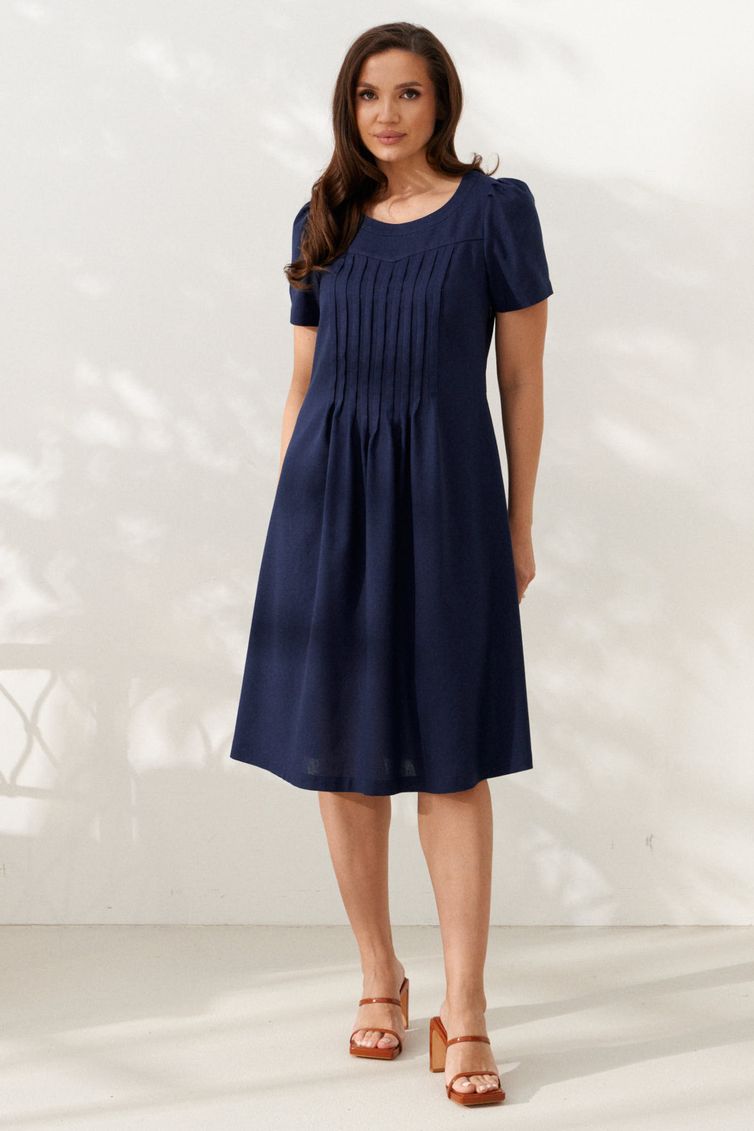Sukienka Alta Moda #1033-7 temno-sinij