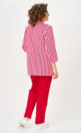 Костюм БелЭльСтиль 762-324/609-323 красный/полоска