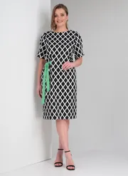 Sukienka Vilena-fashion #807 cherno-belyj+mentol
