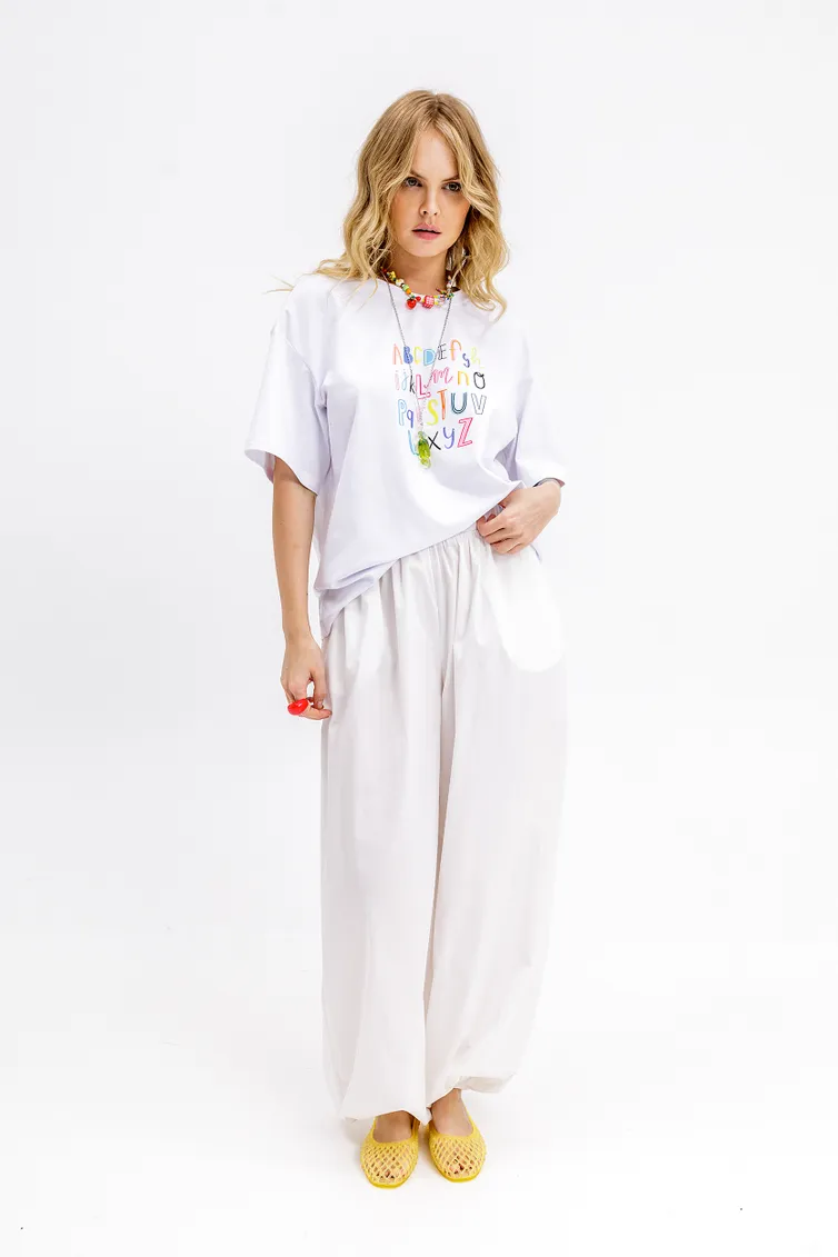 T-Shirt Pirs #6831 belyj s printom «alfavit»
