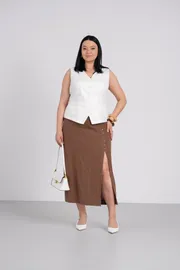 Юбка FASHION CENTRE арт. Л-3947/Кофейный