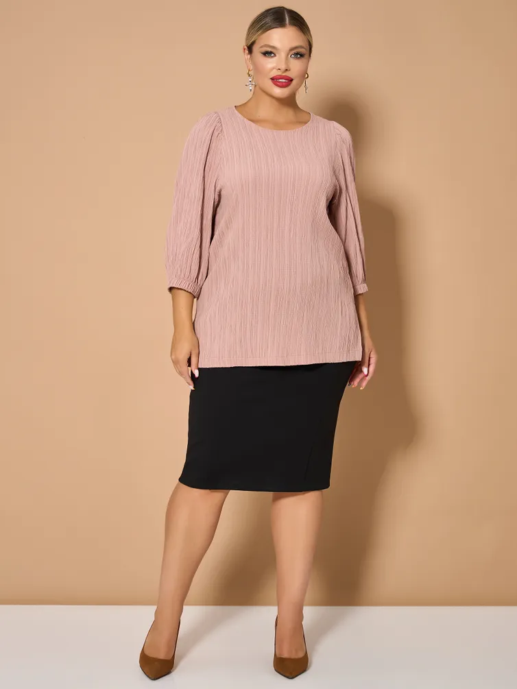 Bluzka DORA plus #0208-2 pudrovyj