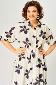 Платье Milora арт. 1451 молочный/ темные цветы