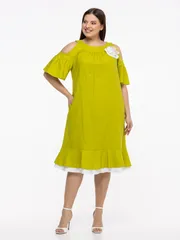 Dress Avila #0930 zhelto-zelenyj