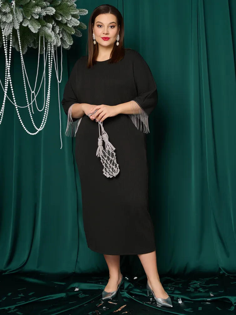 Sukienka DORA plus #0356-1s chernyj kristall