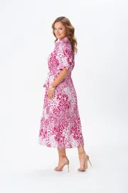 Dress GIZART #5126/2 fuksiya cvety