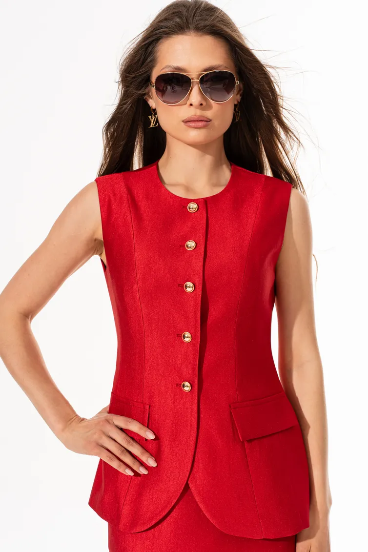 Kamizelka SILVERSPICE #S-2638 krasnyj