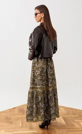 Sukienka Buter New 3393 xaki + print cvety