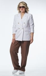 Костюм OVERYOU 246 белый с капучино