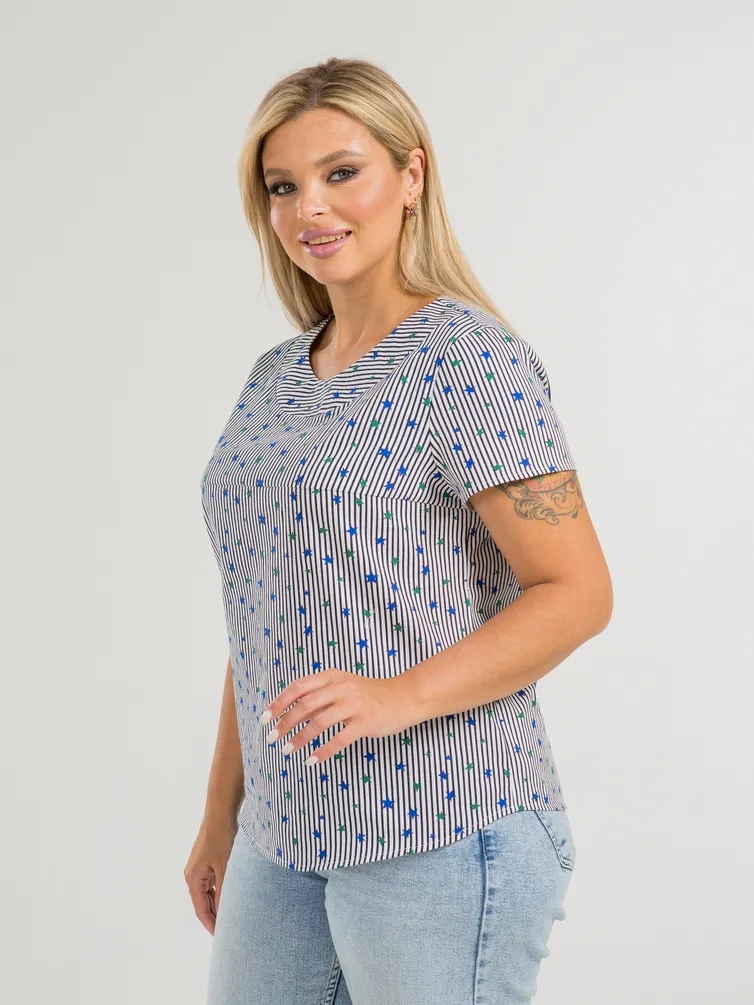 Bluzka NOVITA #1343 sinyaya poloska