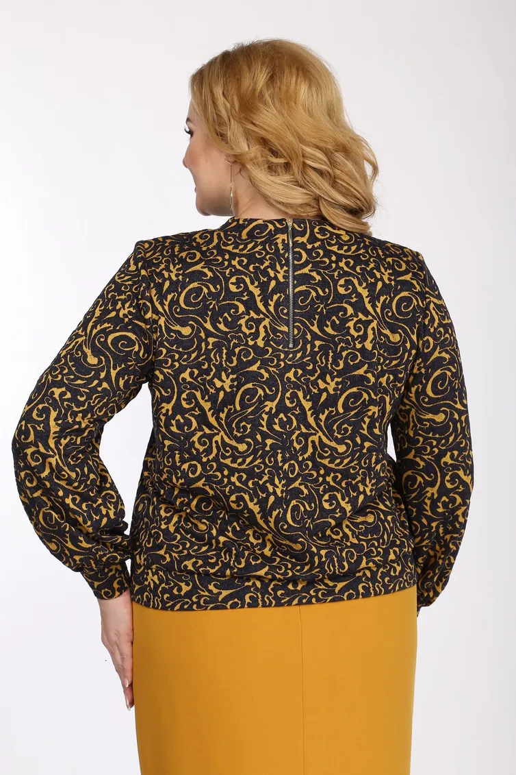 Комплект Vilena-fashion арт. 772 темно-синий+узор горчица+горчица