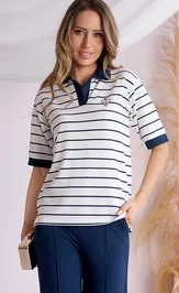 Koszulka nika.pl 0305410 Hajdan-54 polo melkaya poloska