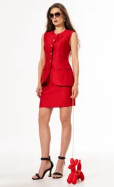 Spódnica SILVERSPICE S-4620 krasnyj