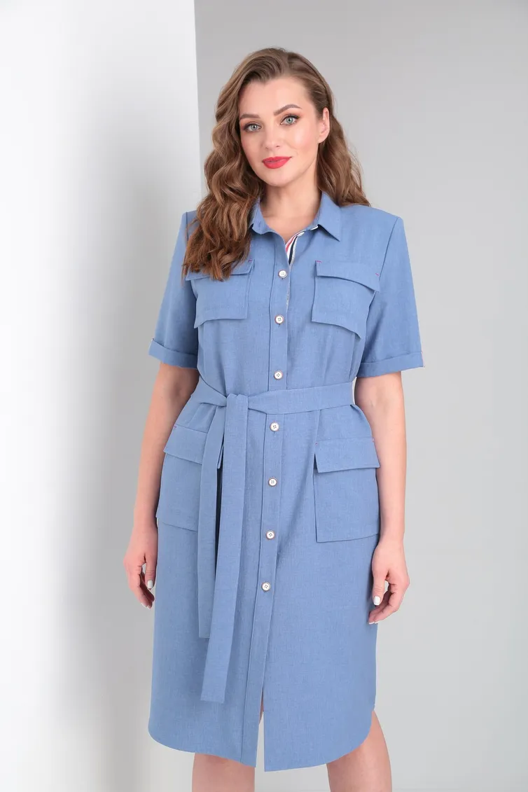 Sukienka Vilena-fashion #805 goluboj