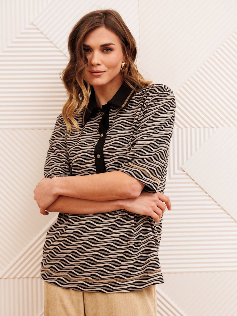 Джемпер GIZART арт. 15380 серо-бежево-черный