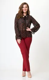 Bluzka Anelli Laurel 1233 chernyj s cvetami
