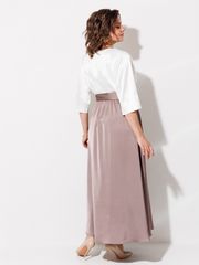 Платье Anastasia MAK арт. 1229 жемчужный+капучино