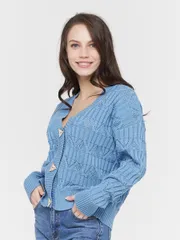 Swetry, kardigany, żakiety Newvay #BY211-14041 gol denim