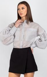 Blouse VIZAVI 745 sero‑golubaya poloska