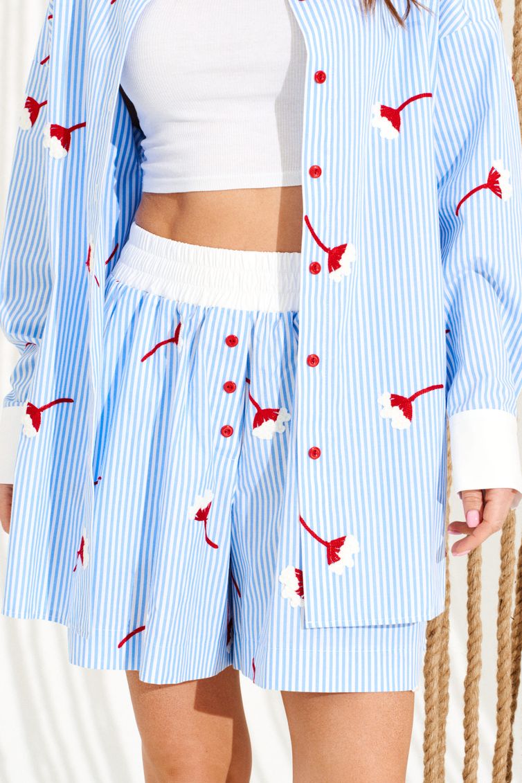 Шорты Elletto Life арт. 12392 бело-голубой