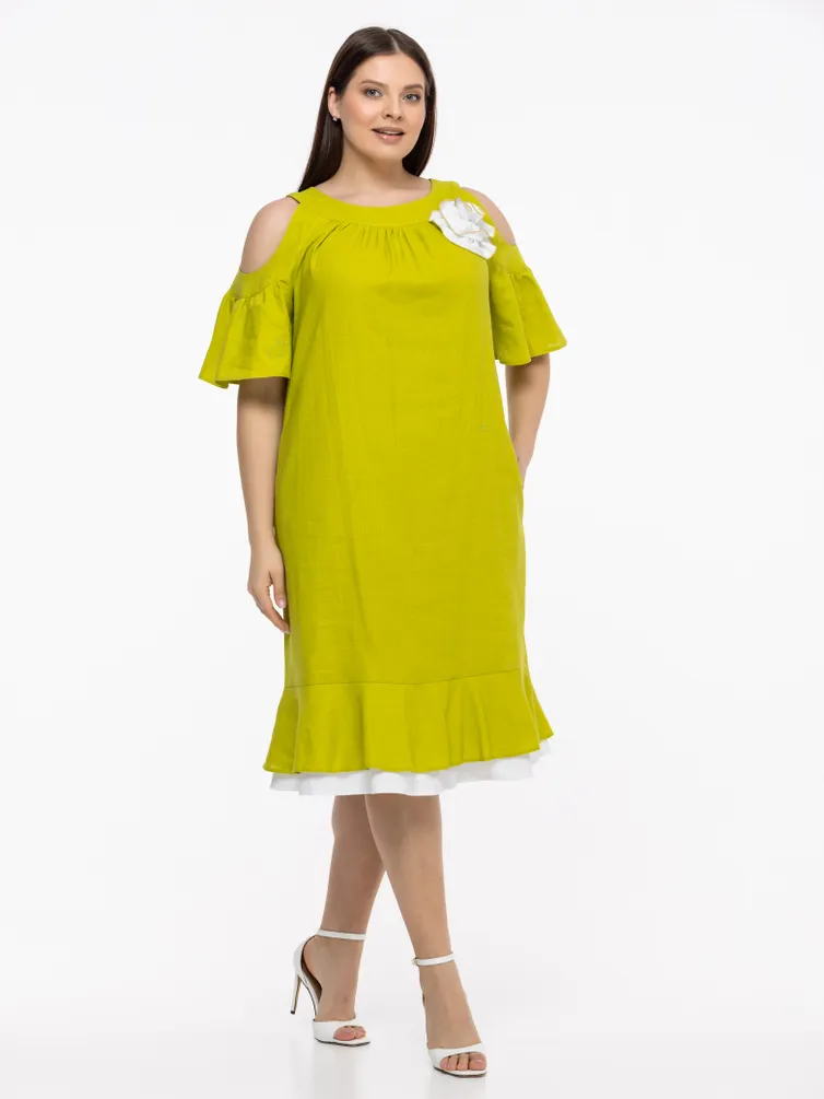 Dress Avila #0930 zhelto-zelenyj