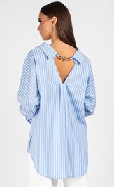 Blouse VIZAVI 727 belo-golubaya poloska