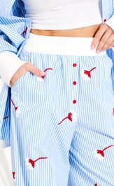 Брюки Elletto Life 12391 бело-голубой