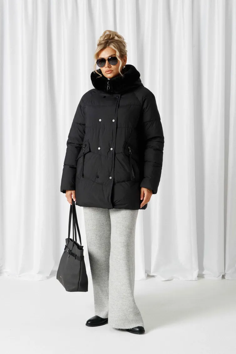 Coat Beautiful & Free #1018 chernyj