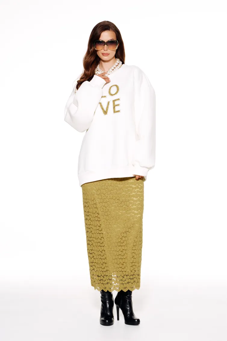 Bluza Elletto Life #13064 molochno-gorchichnyj