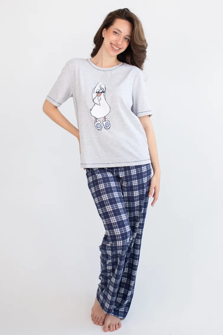 Пижама Купалинка арт. 39903G 158,164 К.меланж,клетка