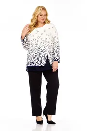 Blouse Abbi #4073 belo-sinij