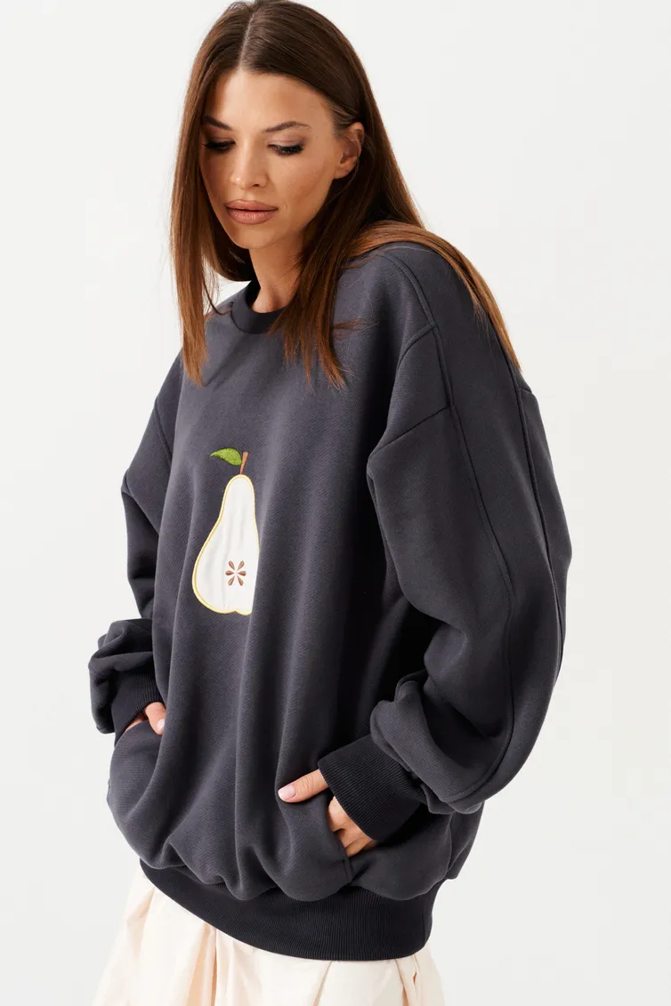 Bluza Elletto Life #3887 temno-seryj