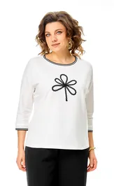 Bluzki, tuniki Rumoda 2261 dl. r. molochnyj-chernyj