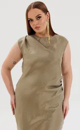 Sukienka Anastasia MAK 1317 xaki