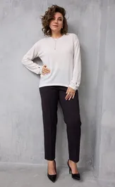 Брюки BegiModa 6078 чёрный баклажан