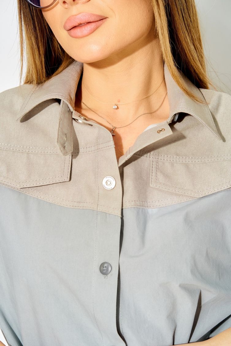 Sukienka LAIKONY #L-434 sero-goluboj