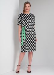 Платье Vilena-fashion арт. 807 черно-белый+ментол