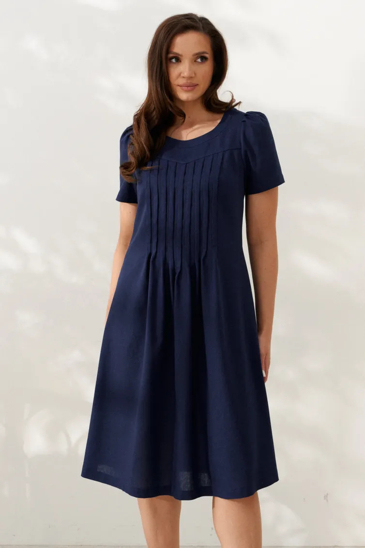 Sukienka Alta Moda #1033-7 temno-sinij