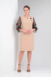 Sukienka Vilena-fashion #771 bezhevyj + chernyj