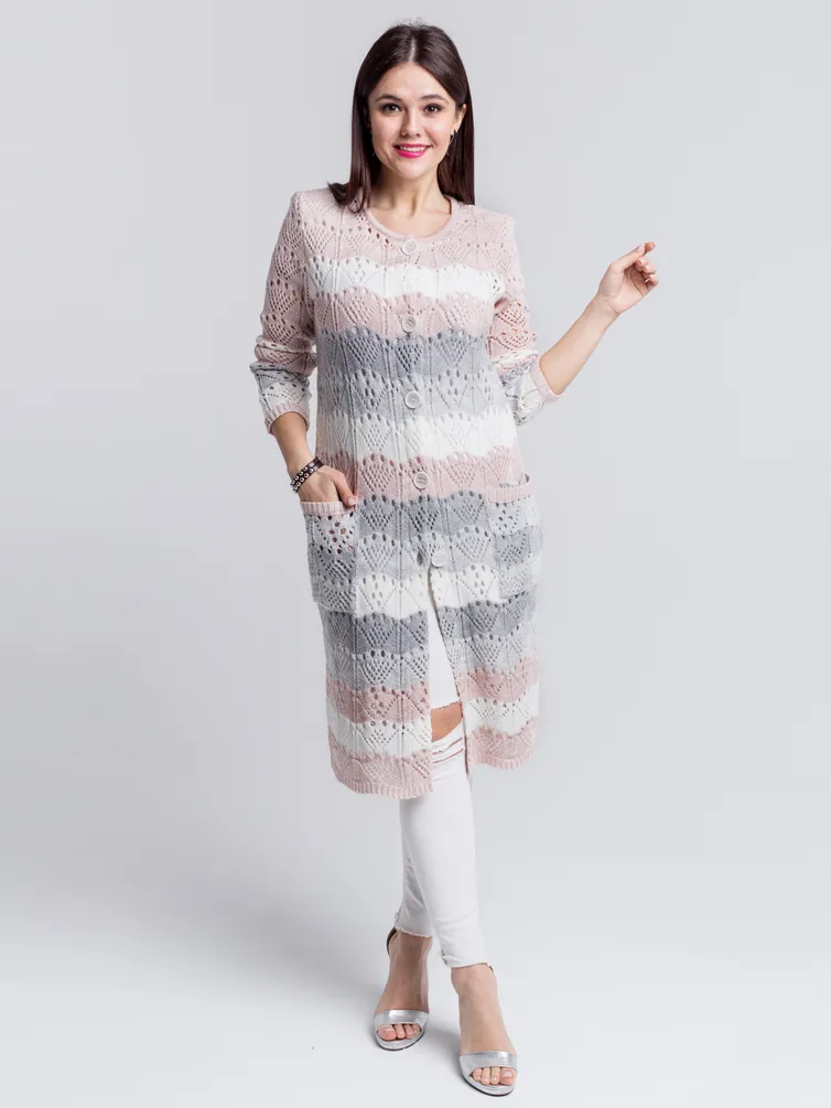 Sweter BONADI #1285 pudra-seryj