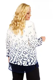 Blouse Abbi #4073 belo-sinij