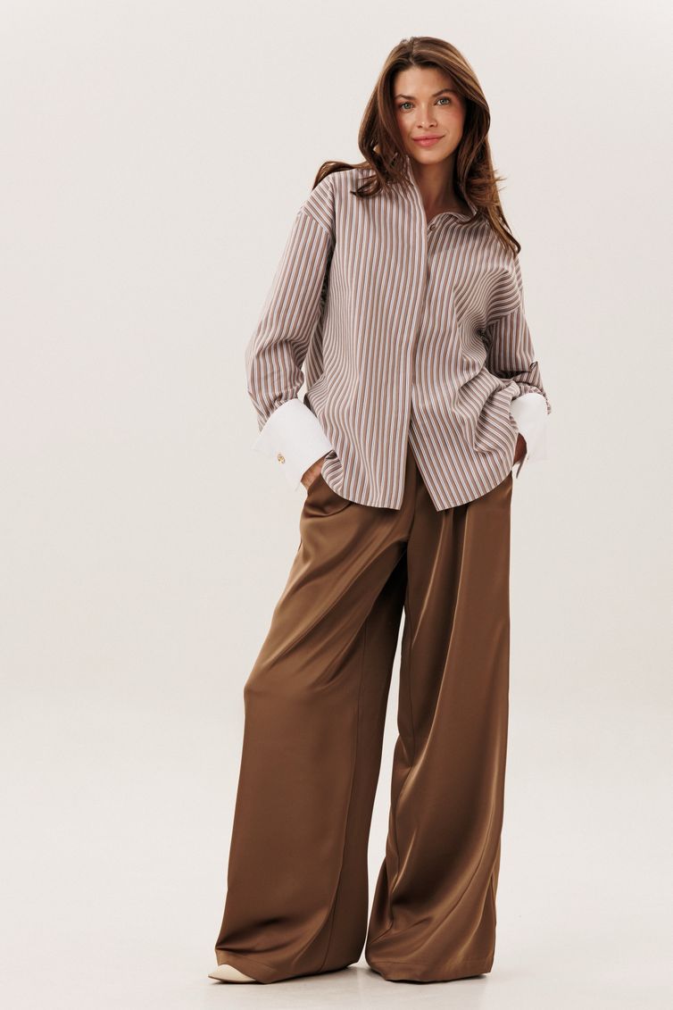 Bluzka DILIA #6008 korichnevyj