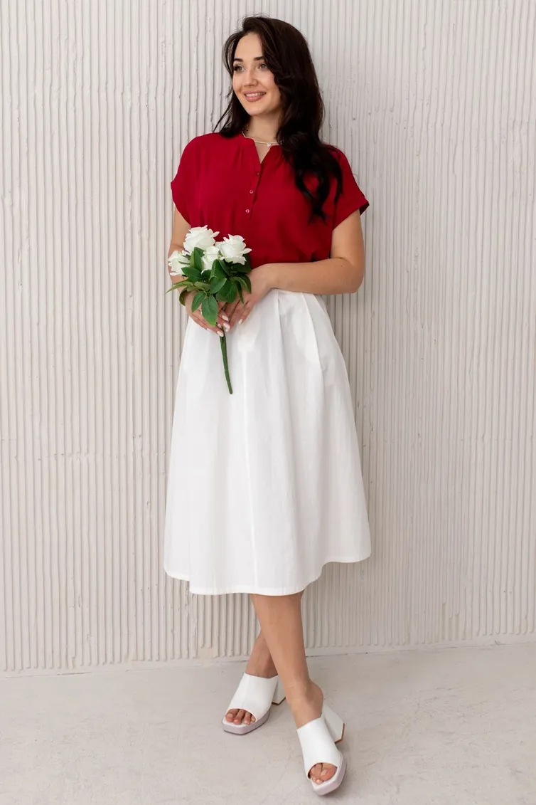 Bluzka TOOK A LOOK & Angelika #MD-22-4 vinno-krasnyj