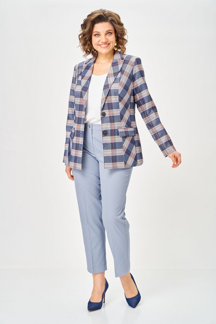 Żakiet BelElStyle #412-303 belo-sinyaya kletka