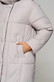 Coat Beautiful & Free #6247 sero-bezhevyj