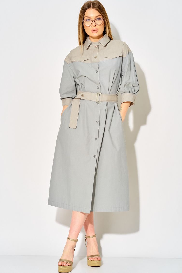 Sukienka LAIKONY #L-434 sero-goluboj