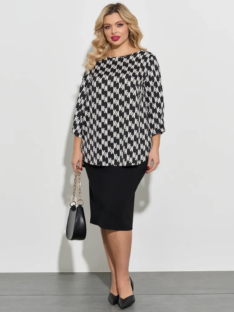 Bluzka DORA plus #0220-1 chernyj sapfir