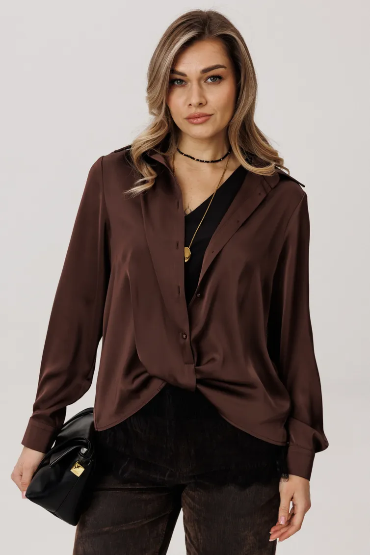Blouse Anelli Laurel #1663 rubashka gorkij shokolad